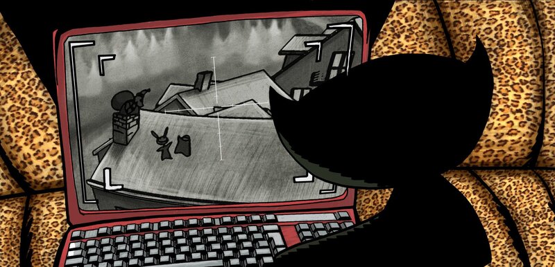 Silhouette Watching Laptop