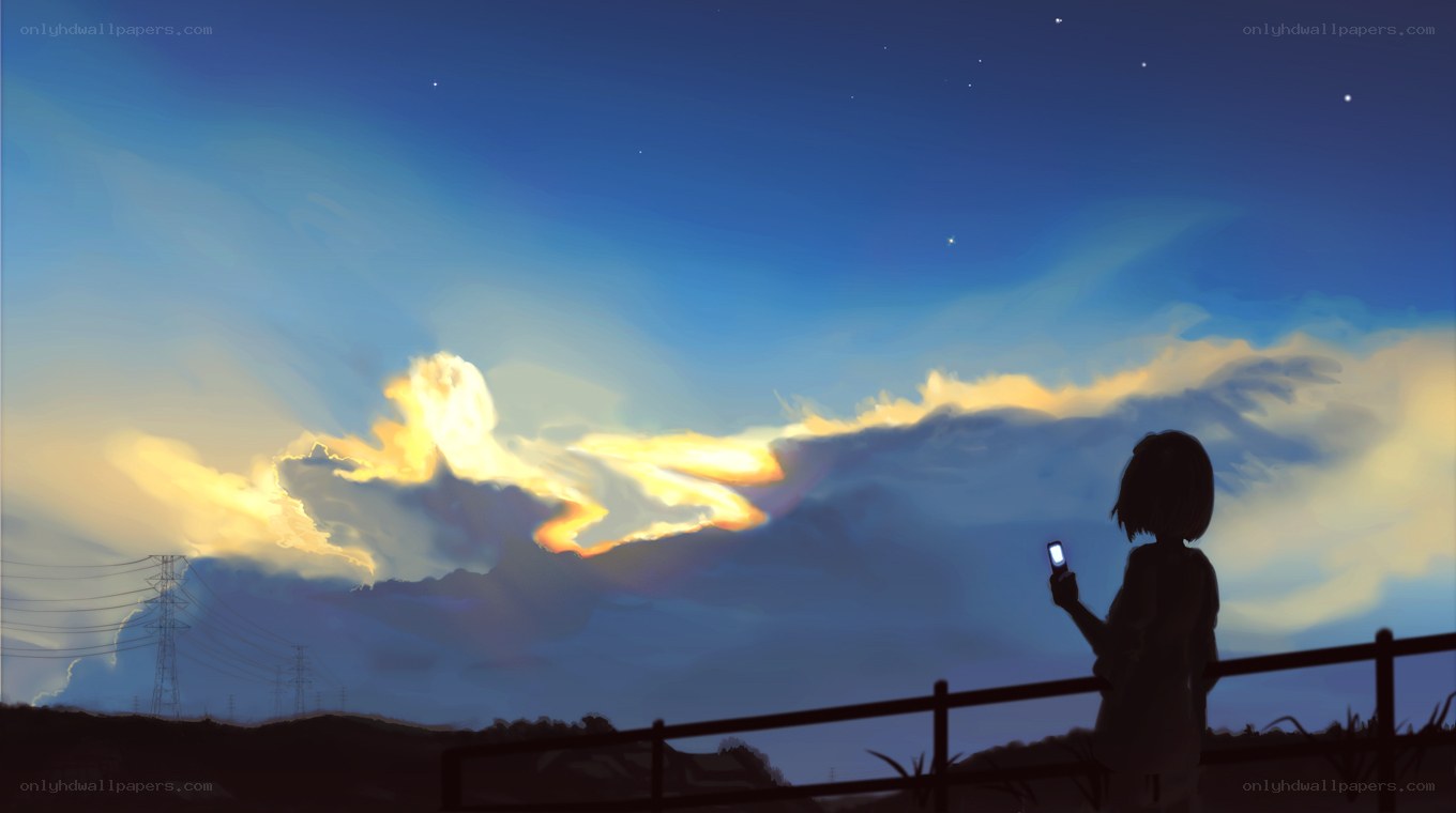 Silhouette watching sunset