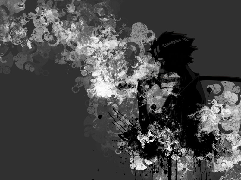 silhouette with abstract patterns