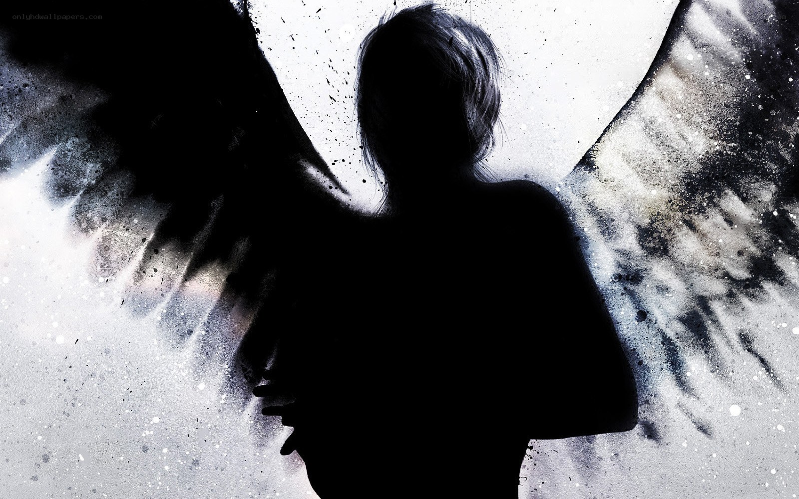 silhouette with angel wings