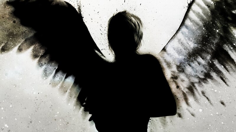silhouette with angel wings