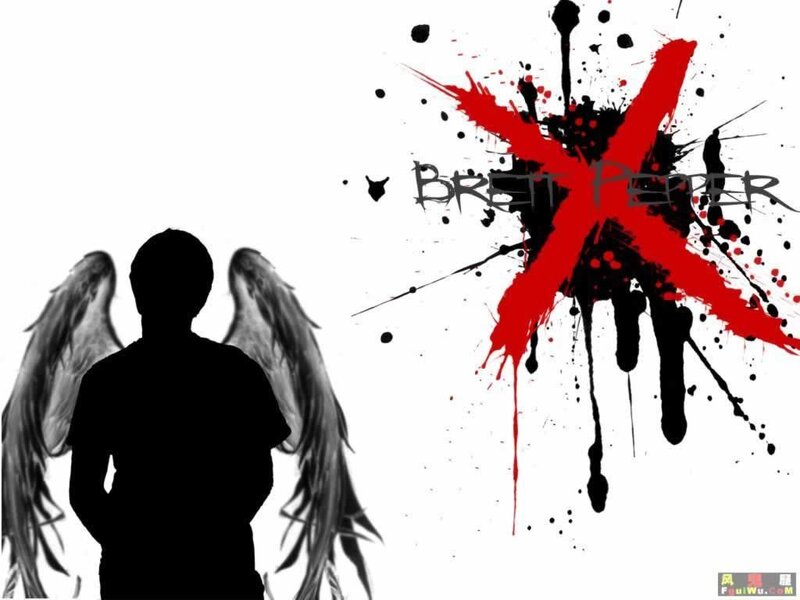 silhouette with angel wings and red x