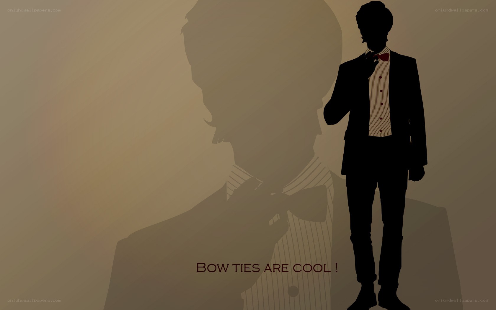 Silhouette with bow tie