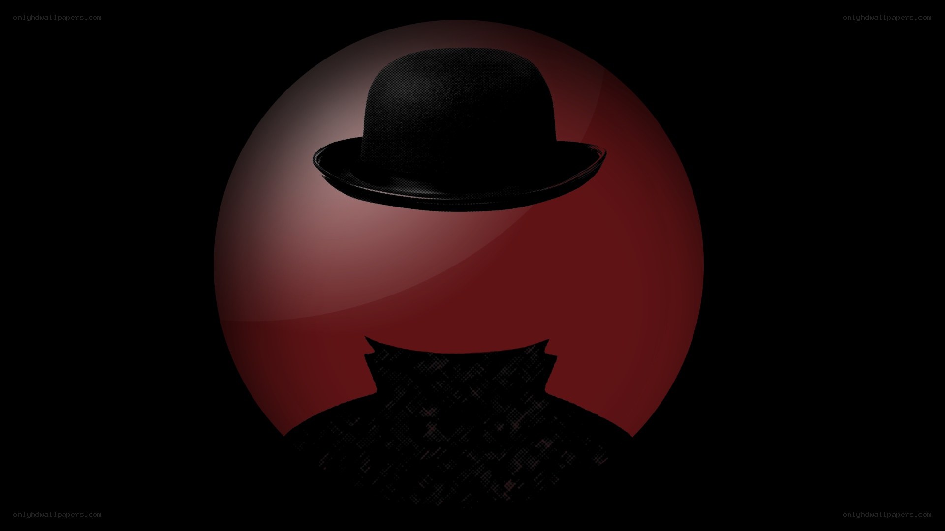 silhouette with bowler hat