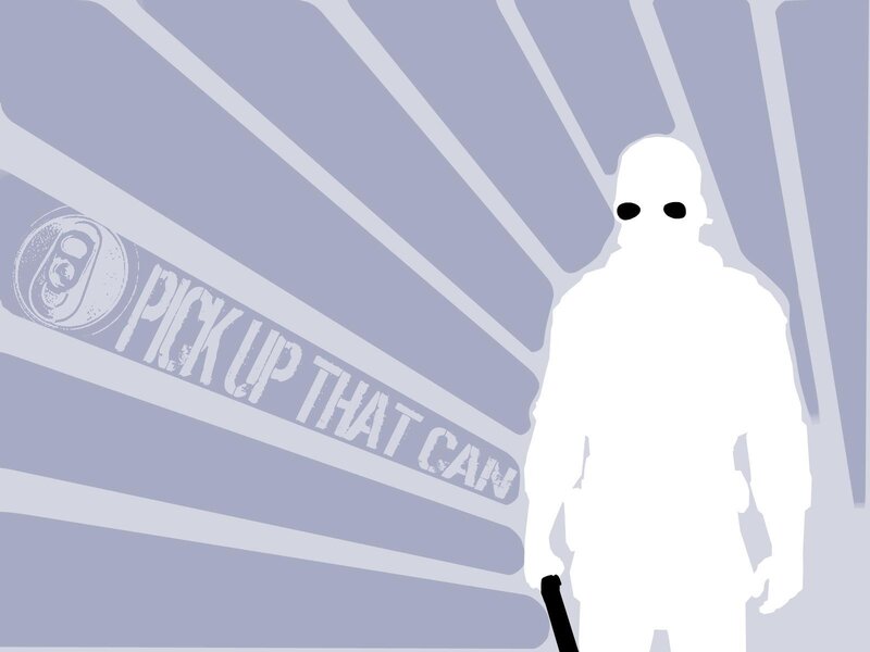 silhouette with can pickup message
