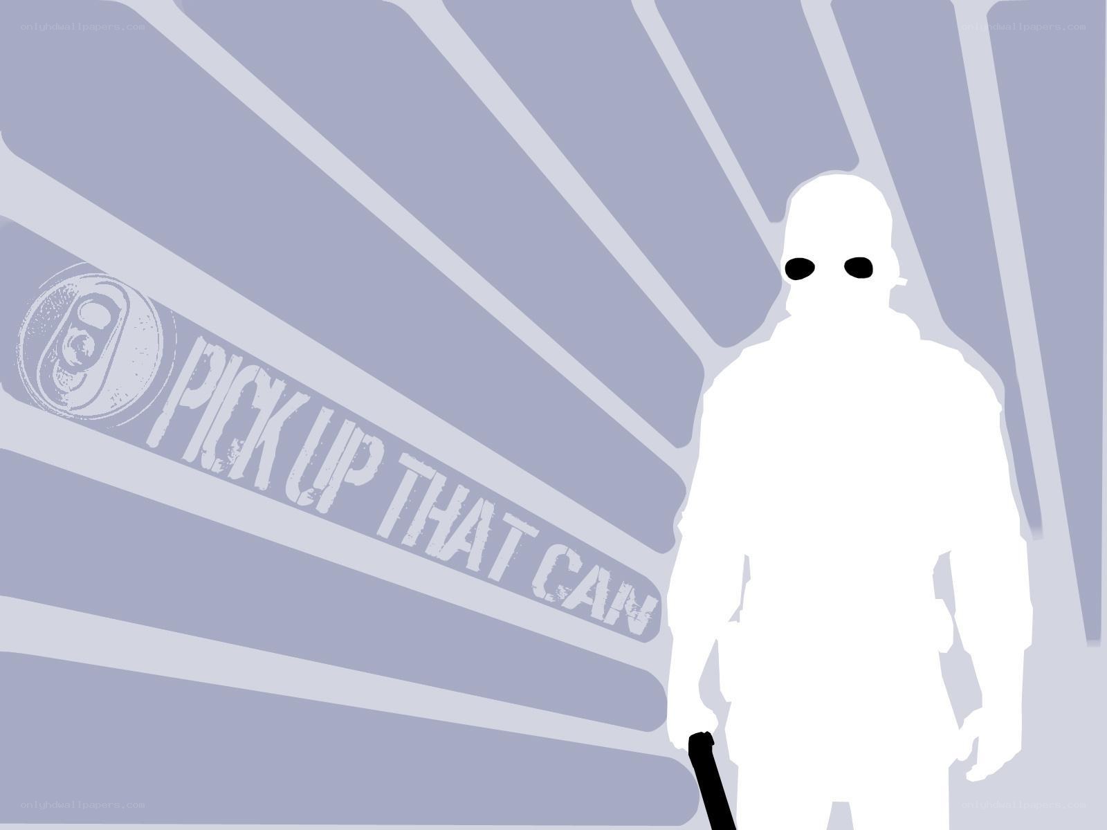 silhouette with can pickup message
