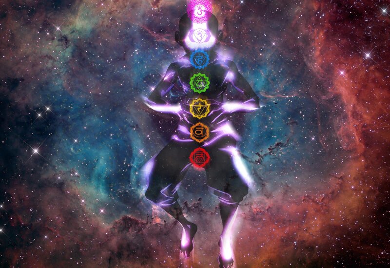 Silhouette with Chakras