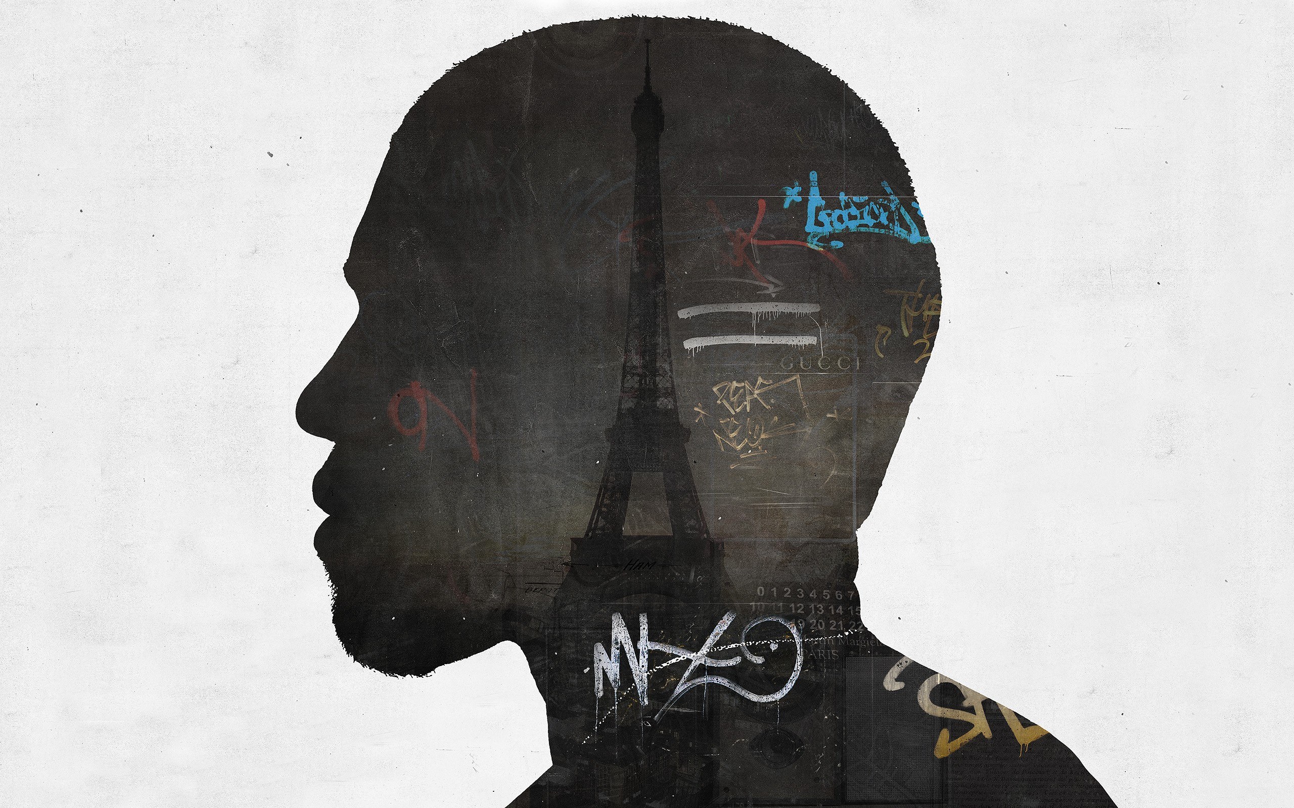 silhouette with eiffel tower