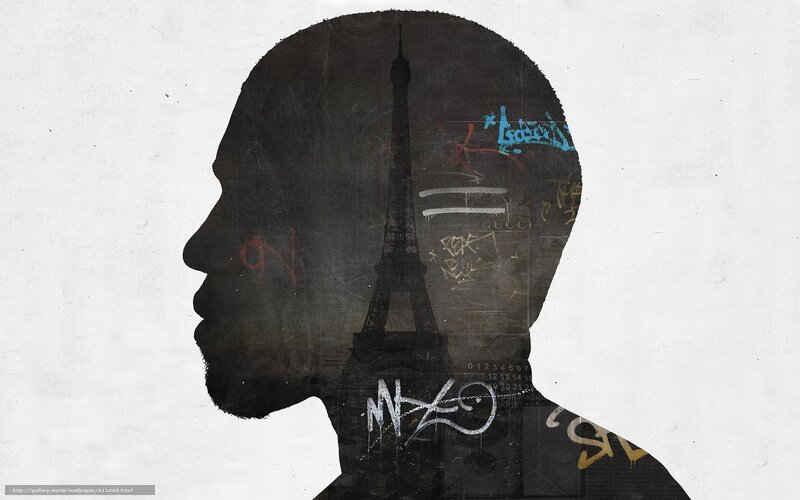 silhouette with eiffel tower