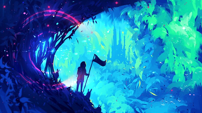 Silhouette with Flag