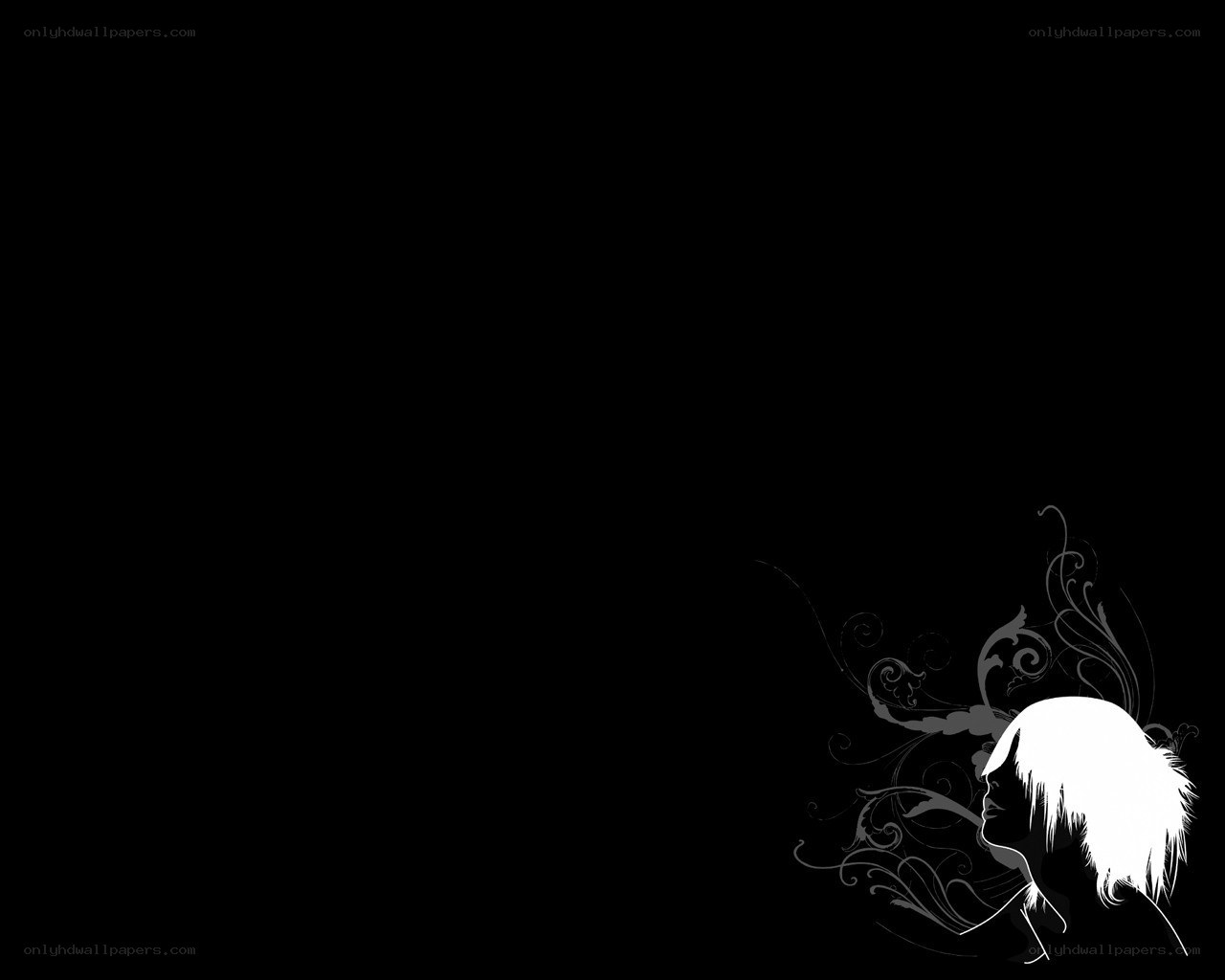 silhouette with floral design
