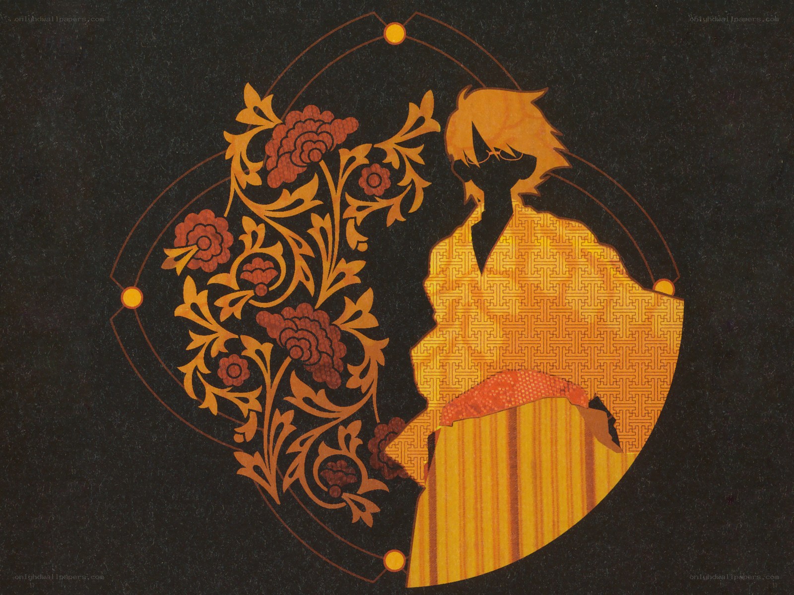 Silhouette with floral pattern
