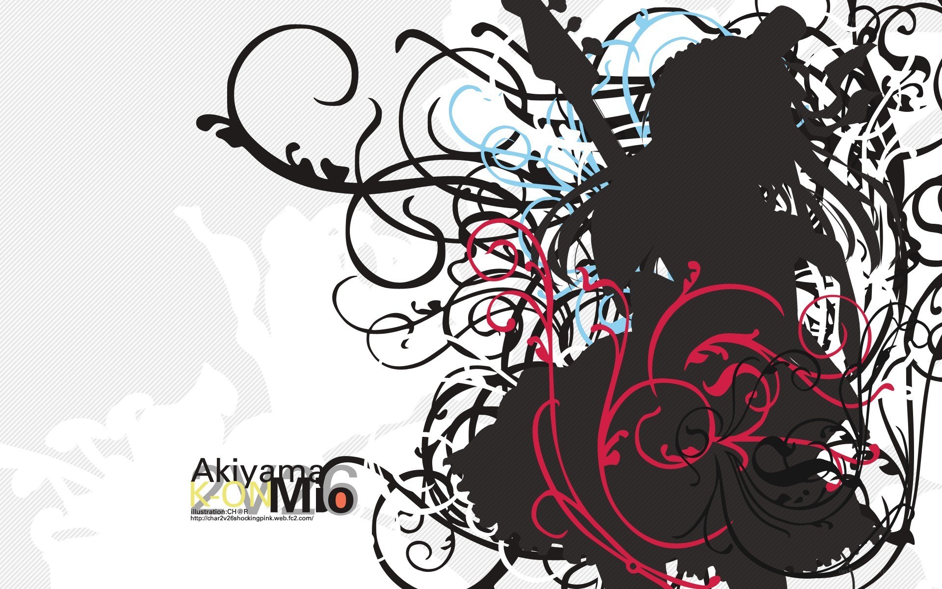 silhouette with floral swirls