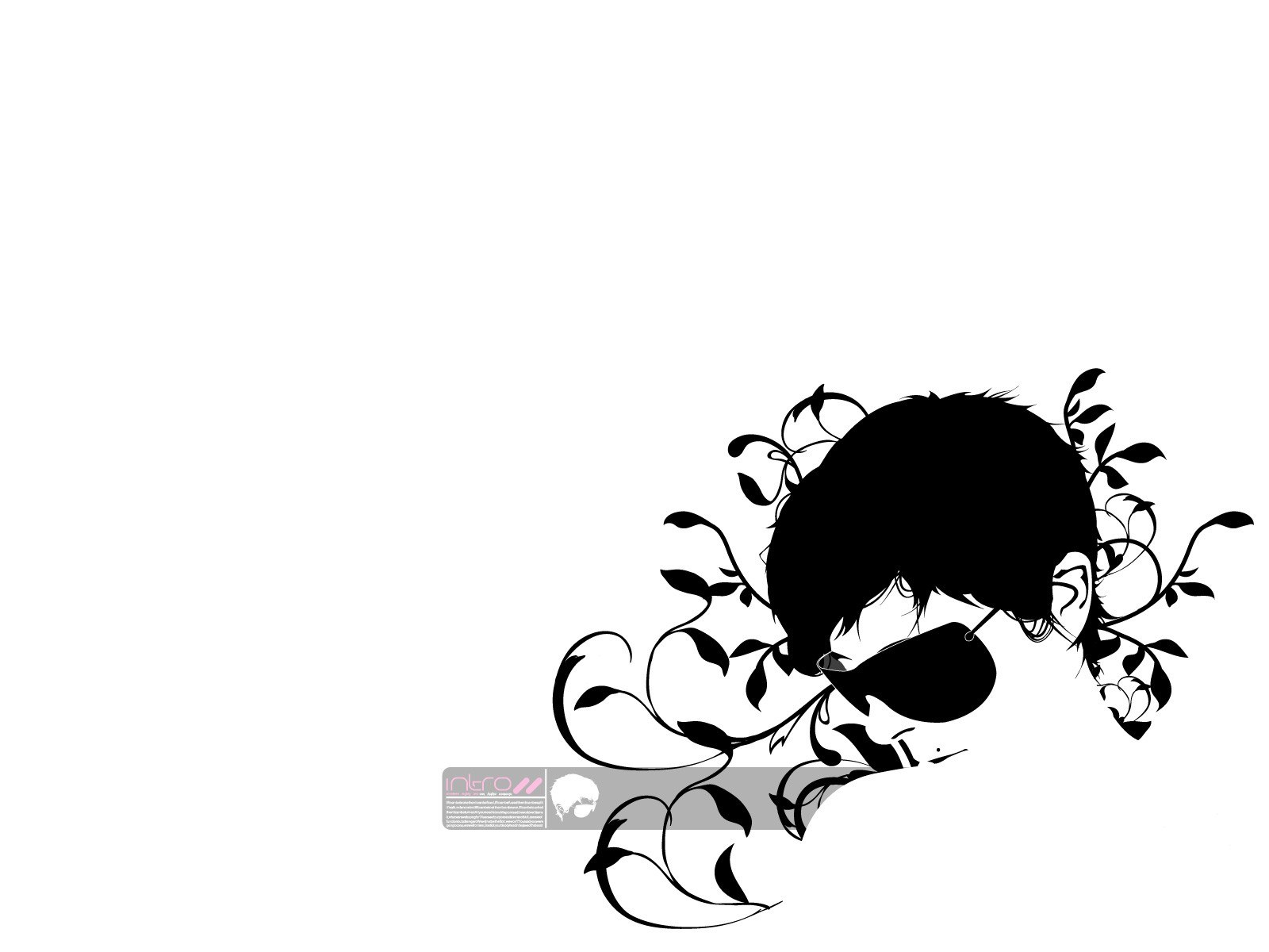 silhouette with floral vines
