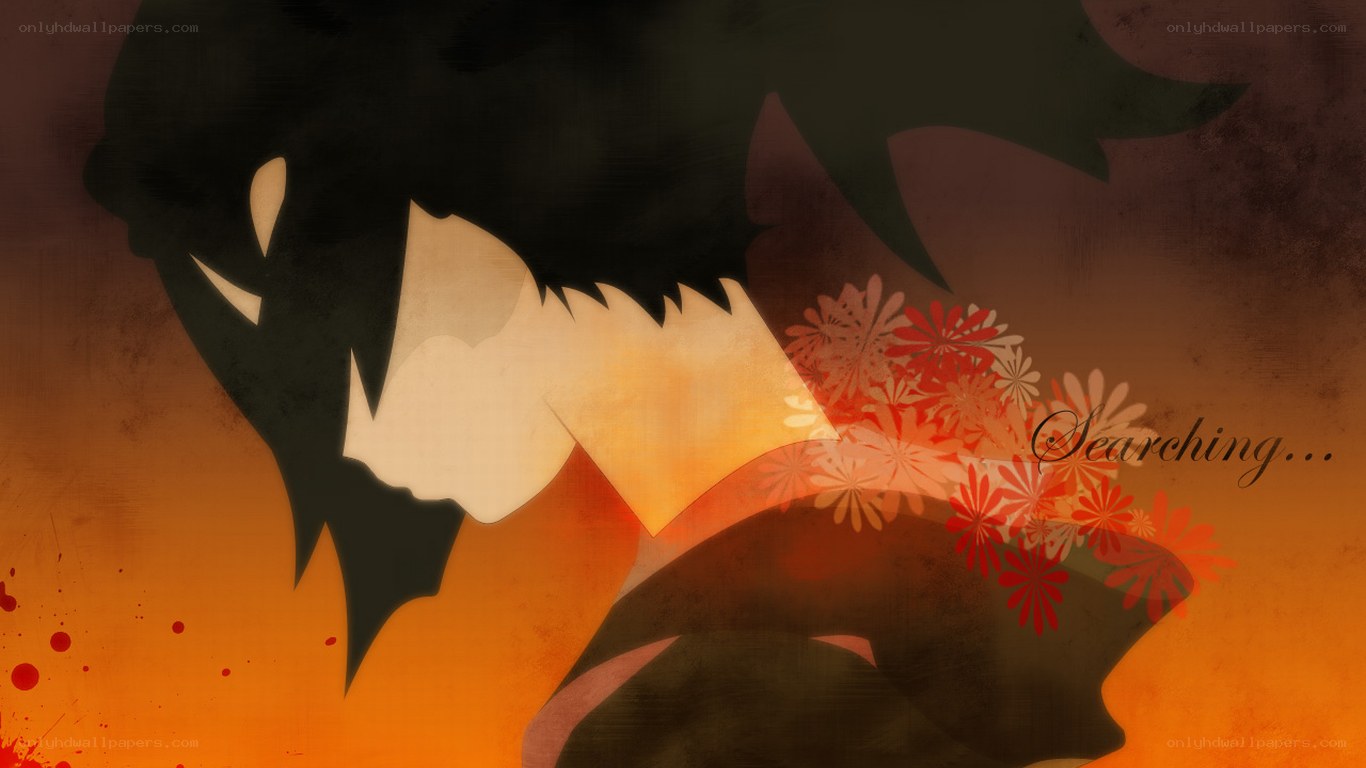 Silhouette with flowers