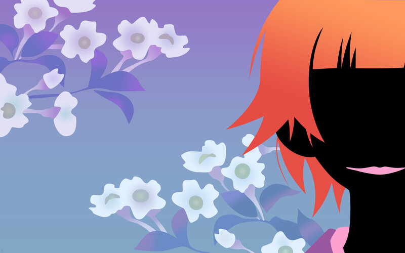 silhouette with flowers