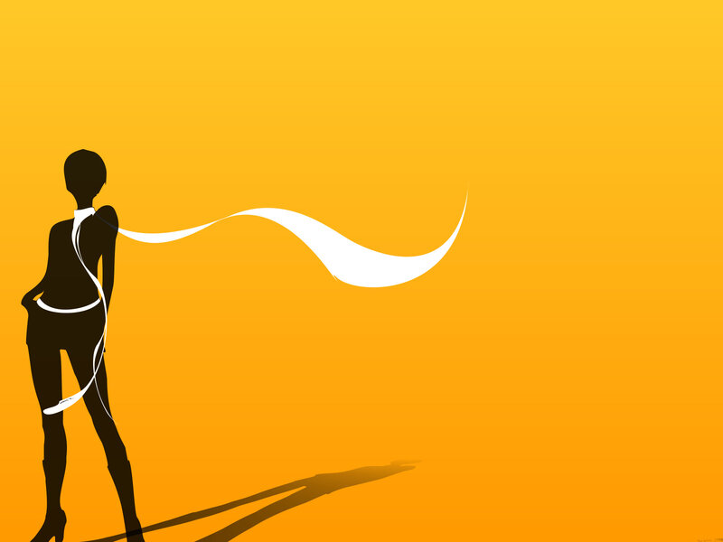 silhouette with flowing ribbon
