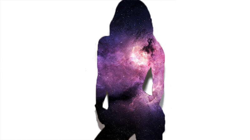 Silhouette with Galaxy Interior