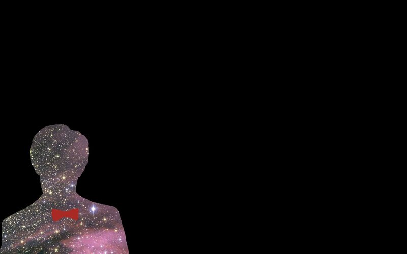 silhouette with galaxy pattern