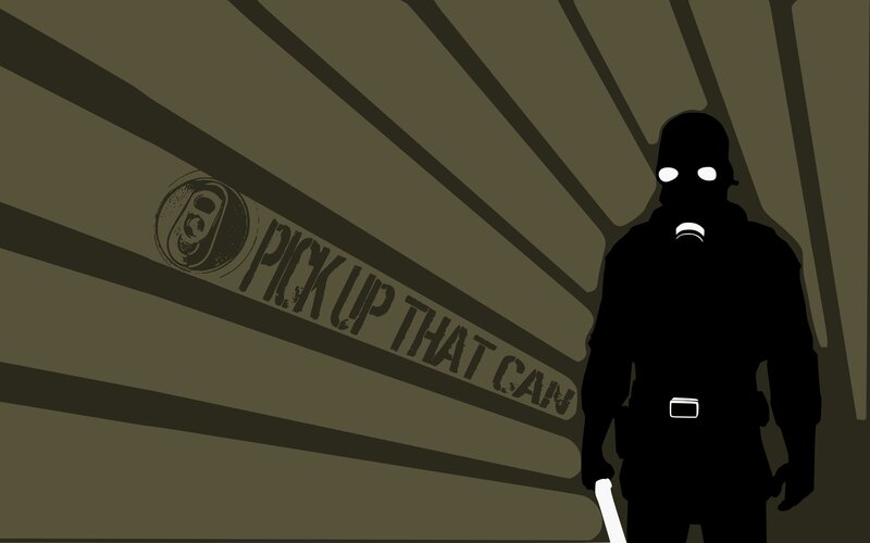 silhouette with gas mask
