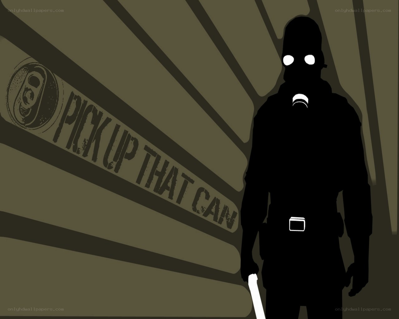 silhouette with gas mask