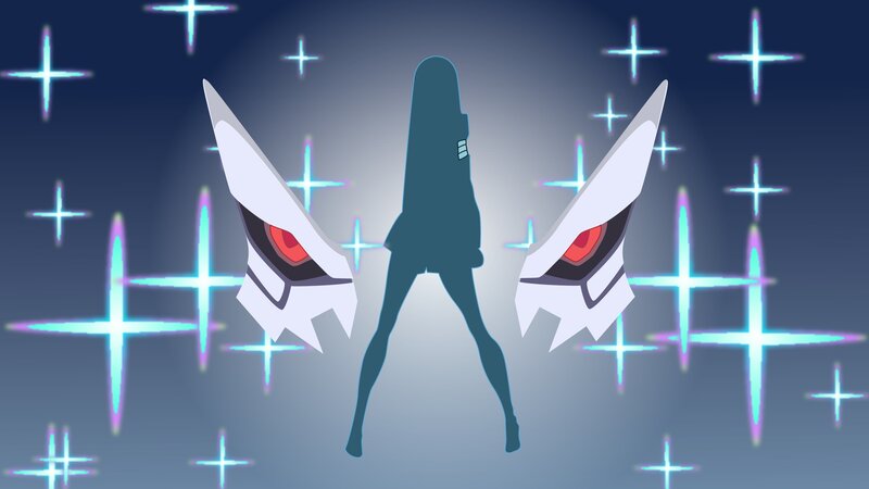 Silhouette with Glowing Eyes — Blue