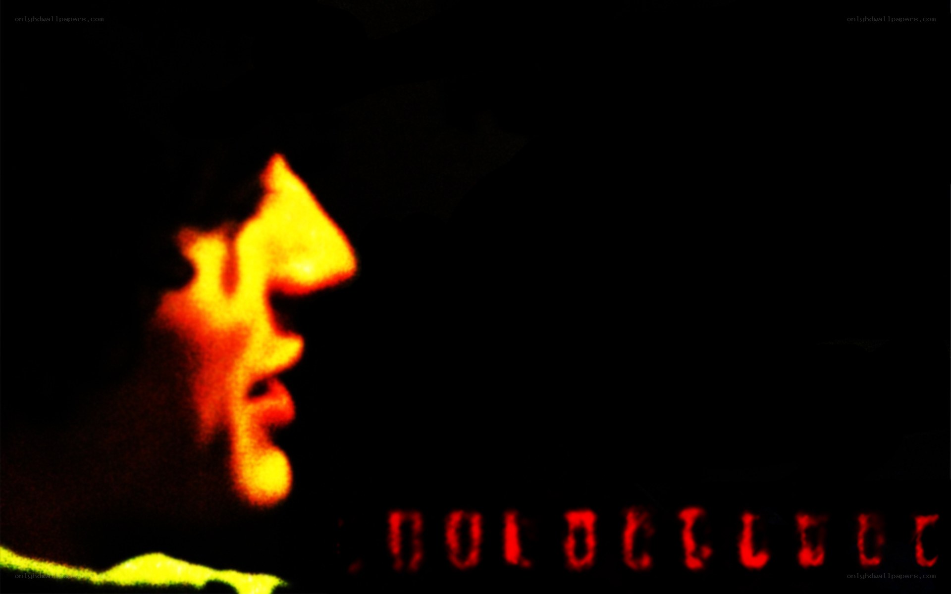silhouette with glowing face