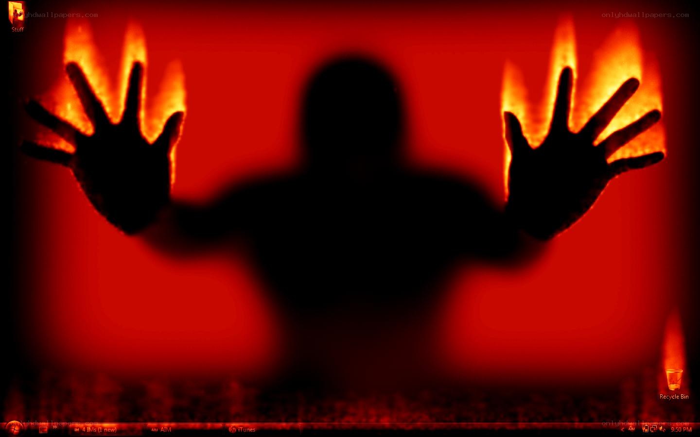 silhouette with glowing hands