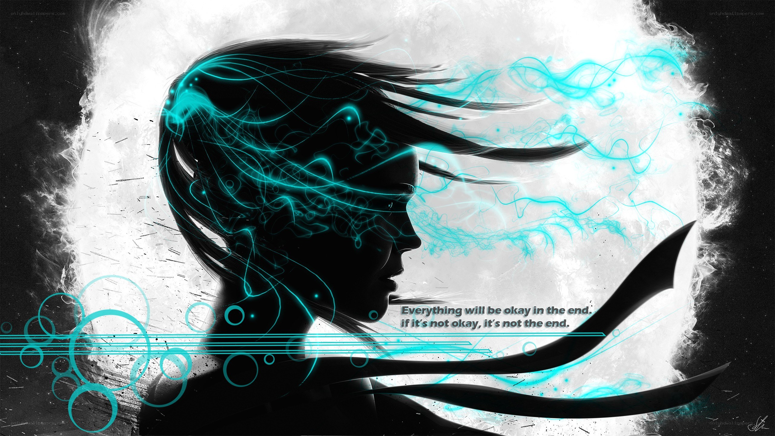 silhouette with glowing lines