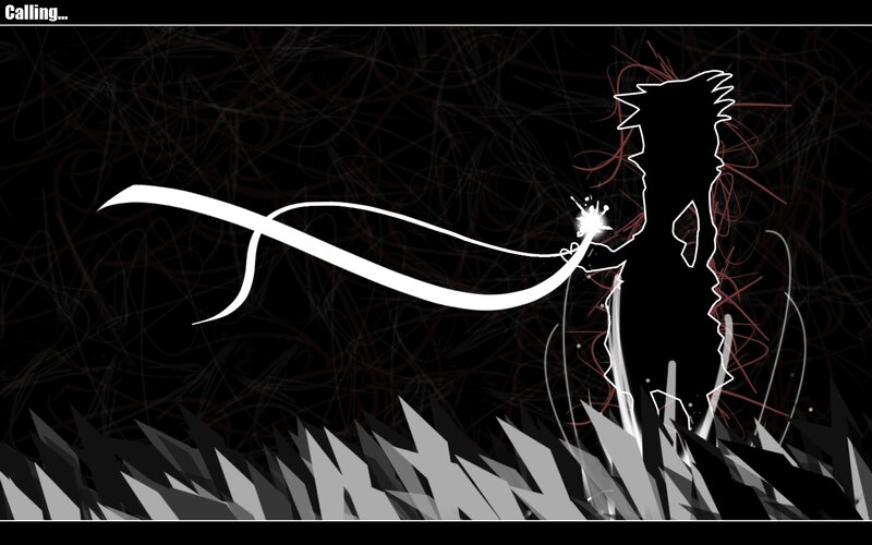 Silhouette with glowing ribbon