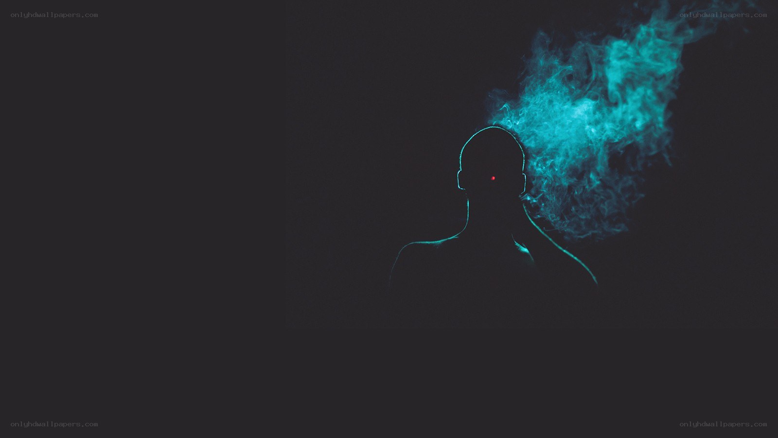 silhouette with glowing smoke