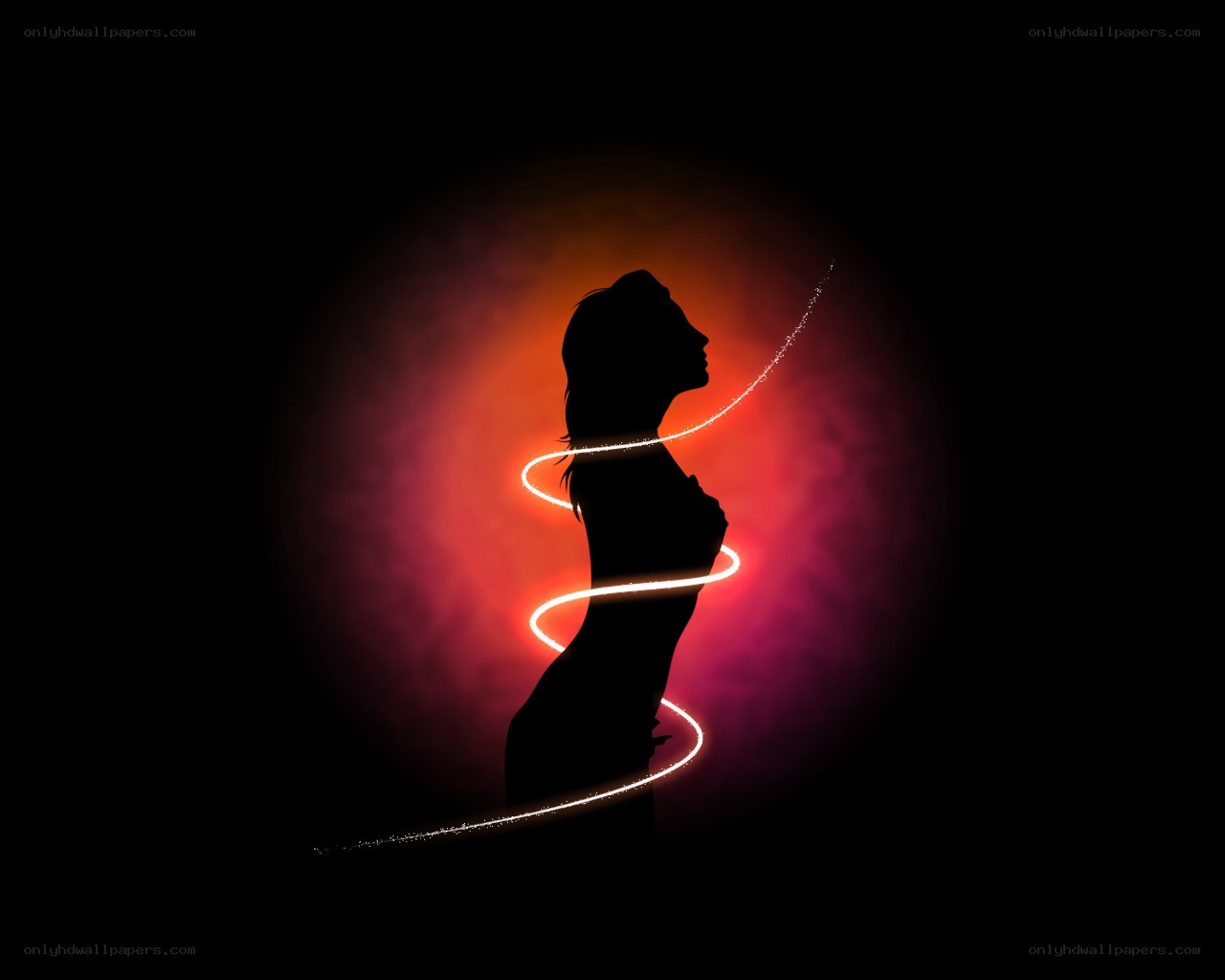 silhouette with glowing spiral