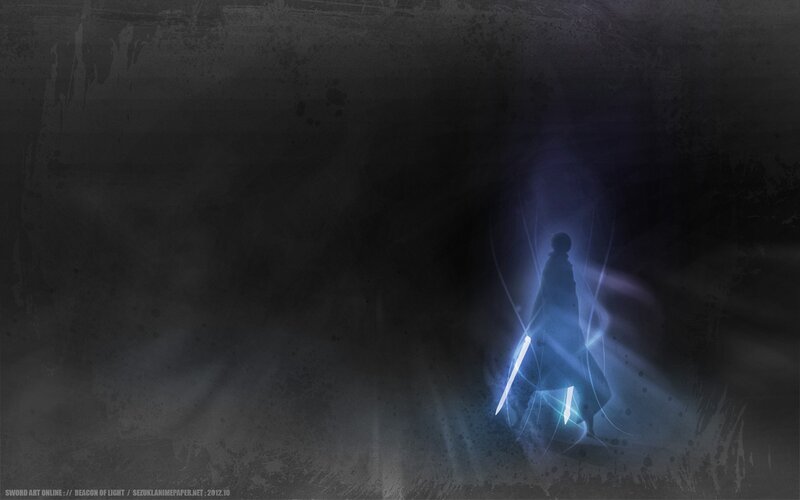 Silhouette with Glowing Sword — Black