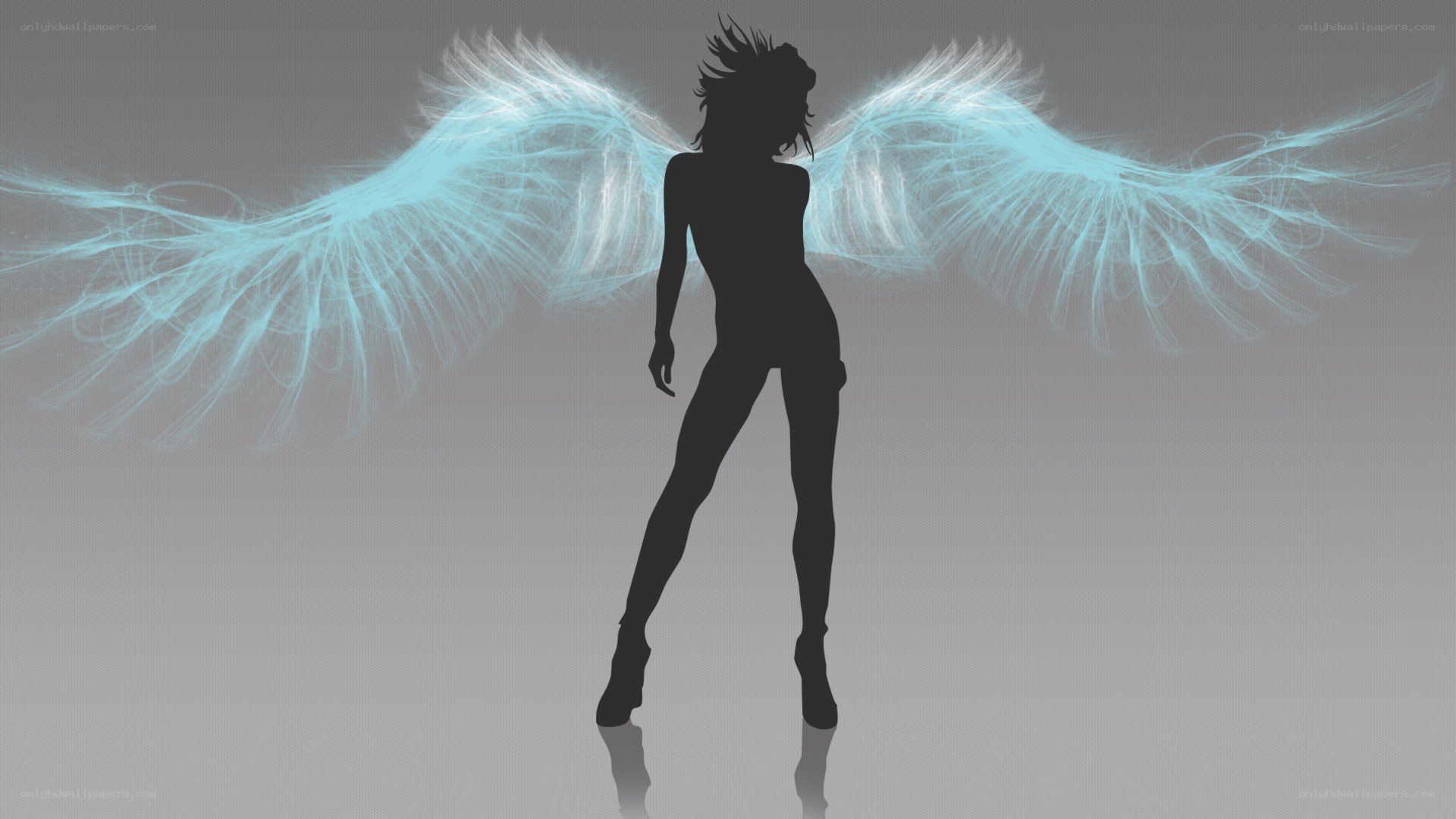 silhouette with glowing wings
