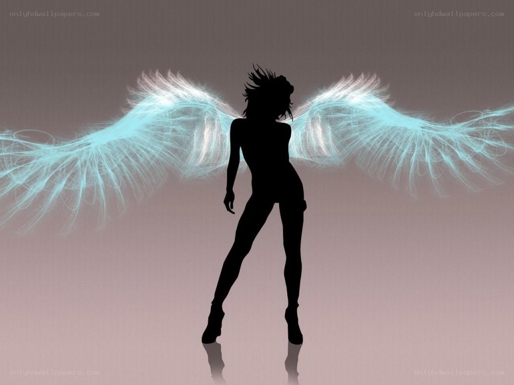 silhouette with glowing wings