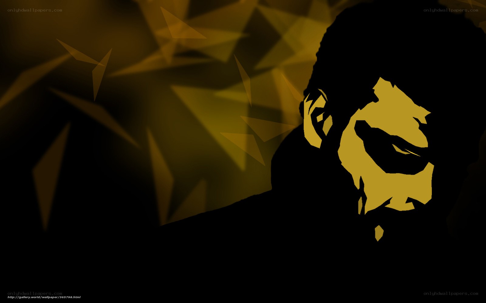 silhouette with golden background