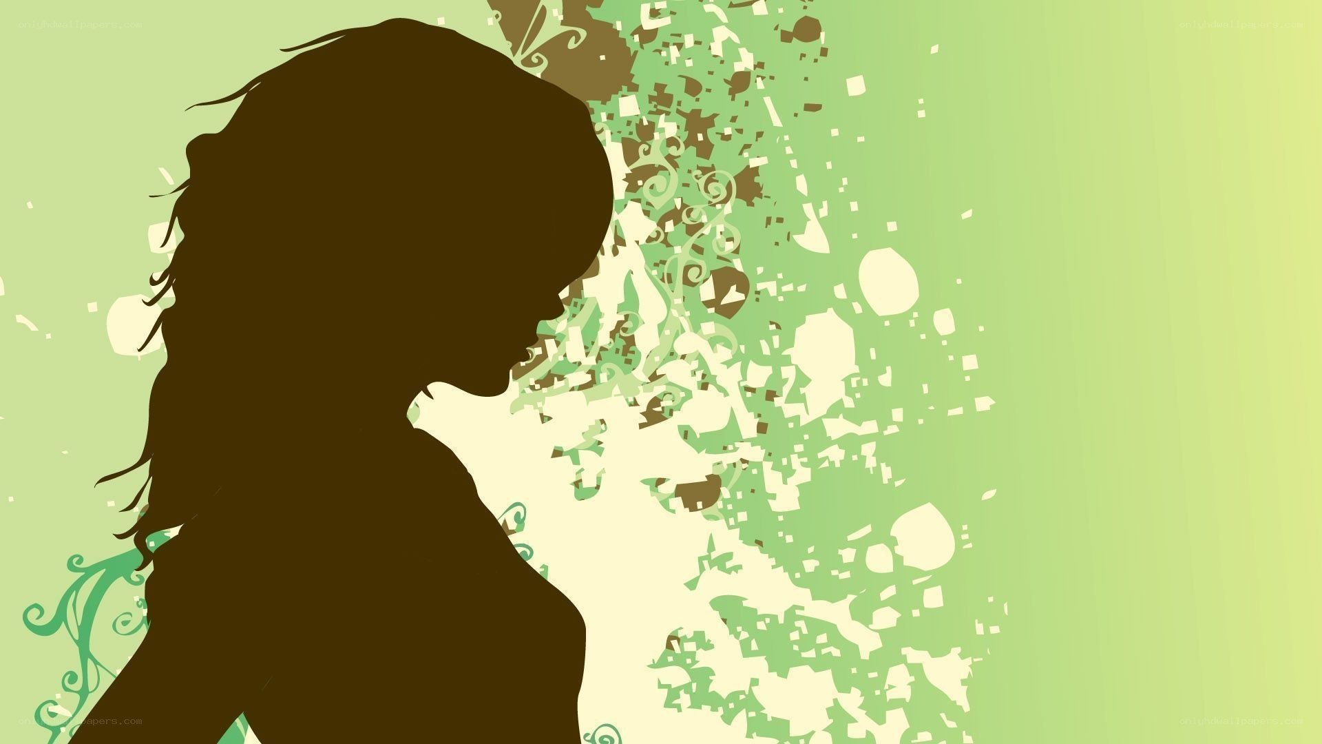 silhouette with green background