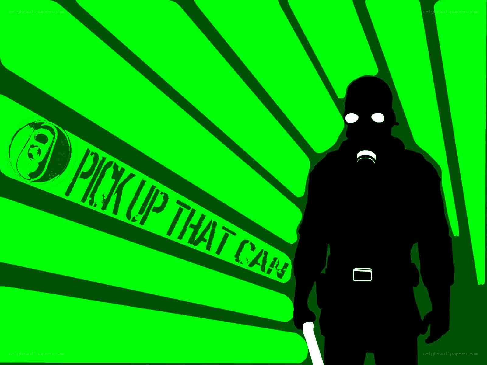 silhouette with green background