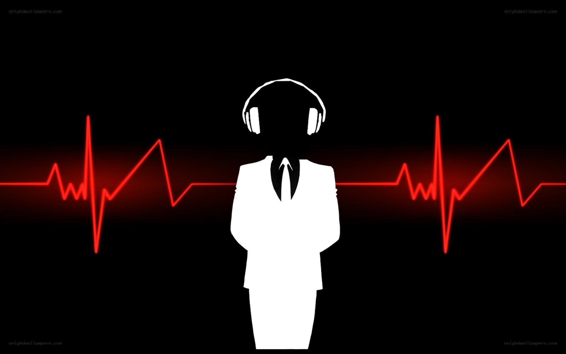silhouette with headphones