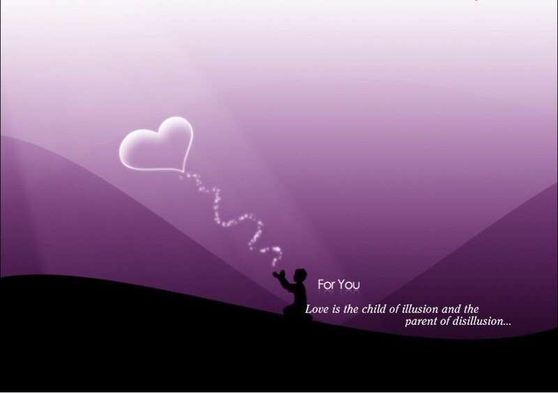 Silhouette with heart balloon