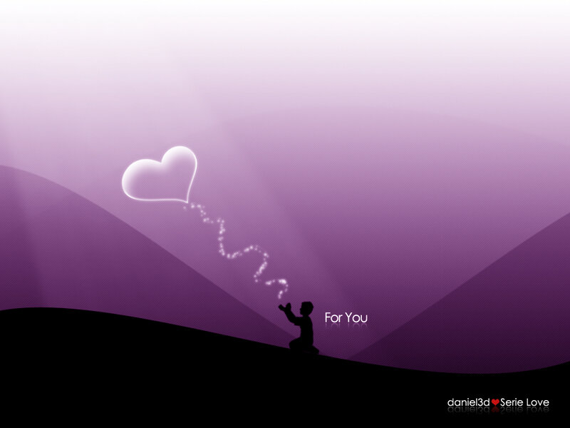 silhouette with heart balloon