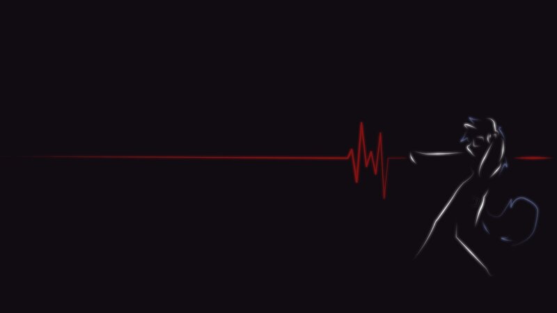 silhouette with heartbeat line