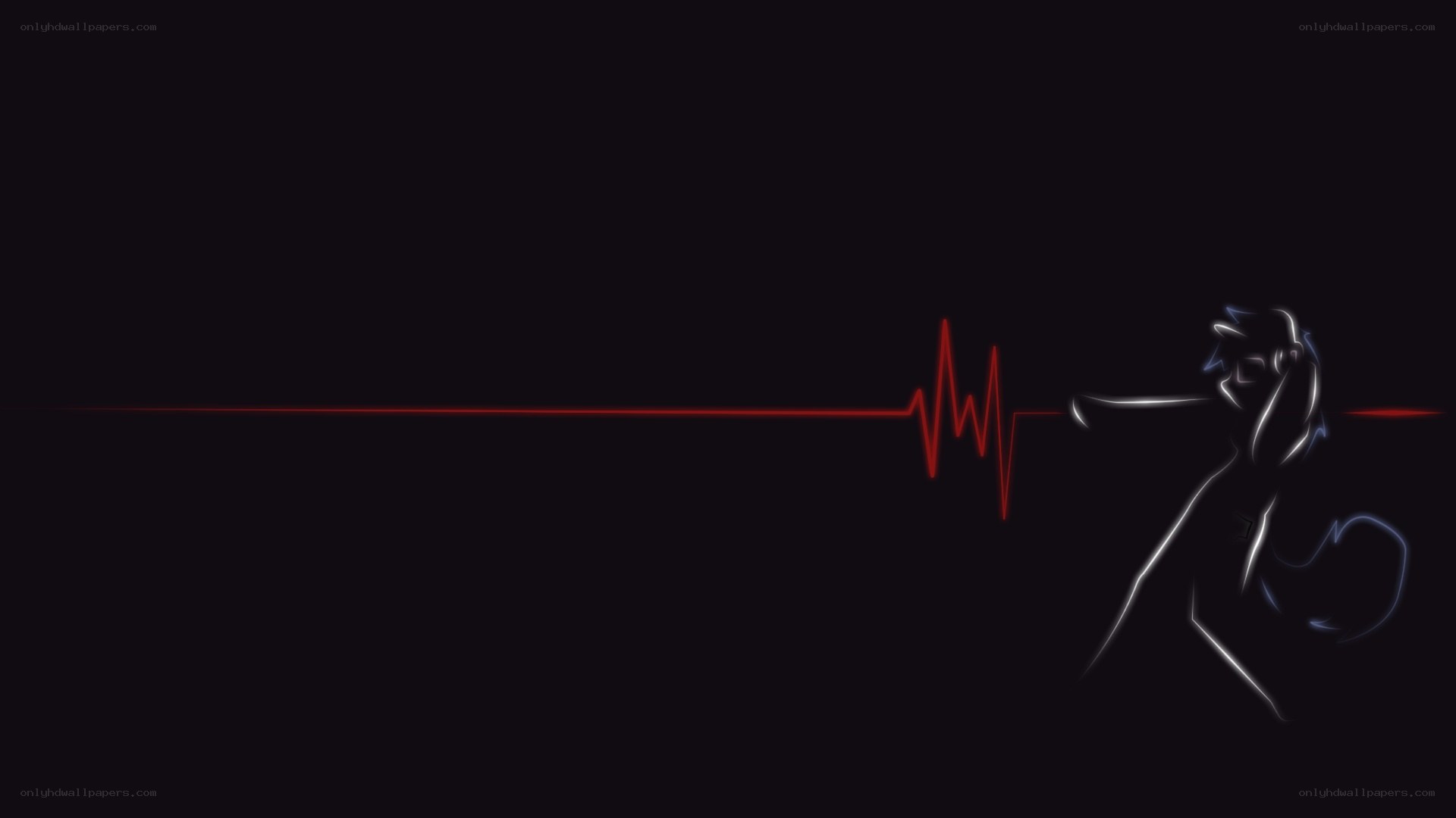 silhouette with heartbeat line