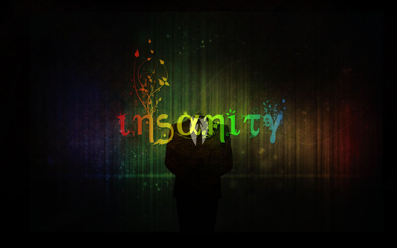 Silhouette with Insanity text