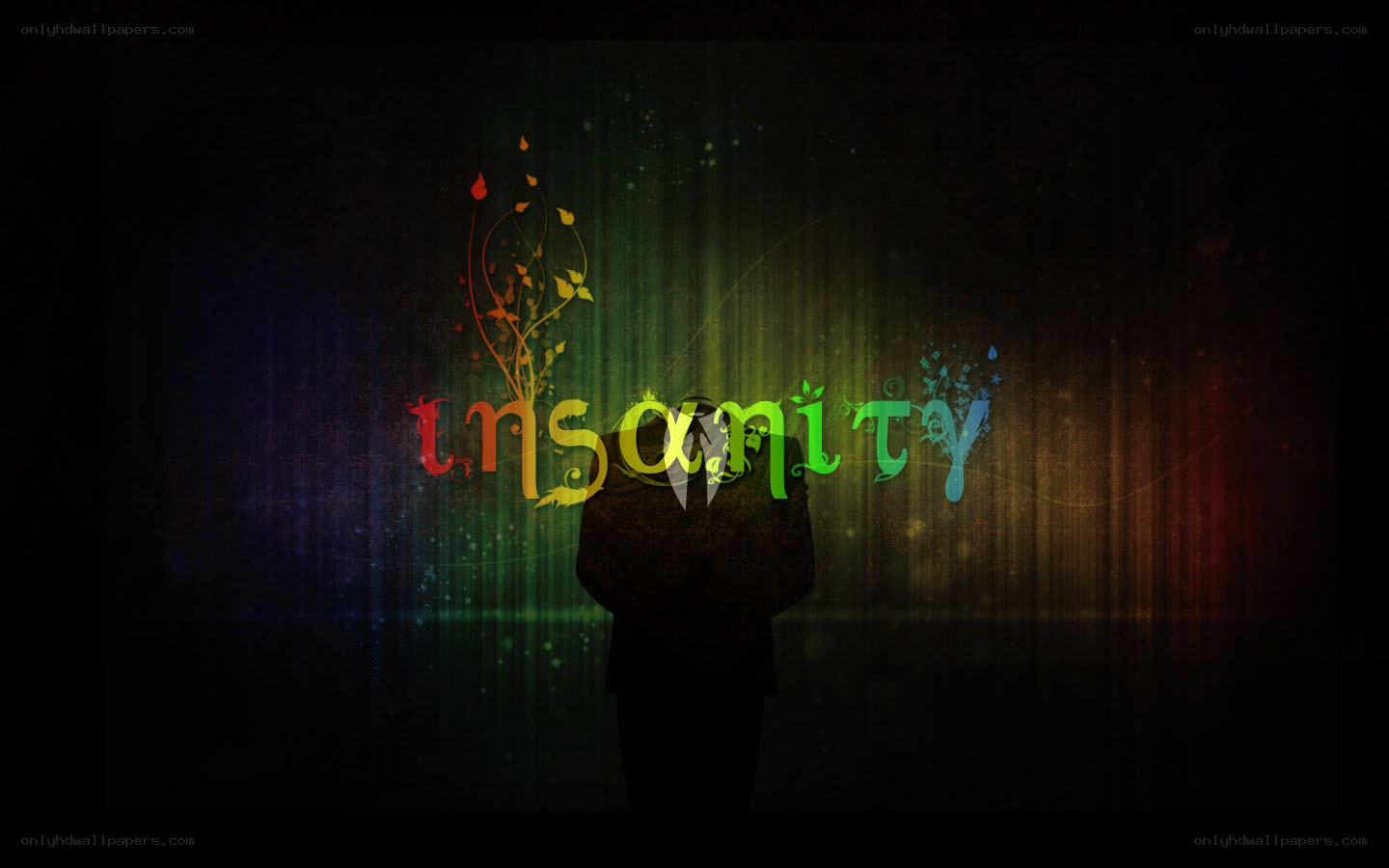 Silhouette with Insanity text