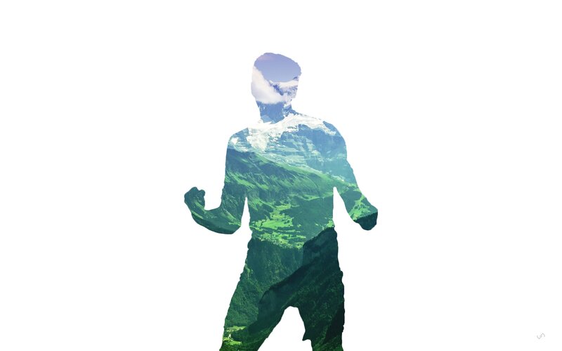 Silhouette with Landscape — White