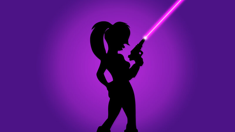 silhouette with laser gun