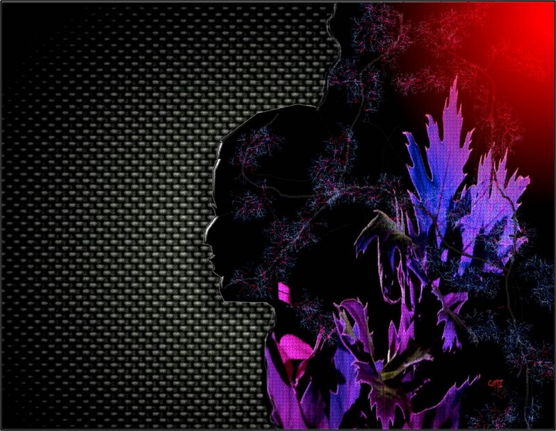 Silhouette with Leaves
