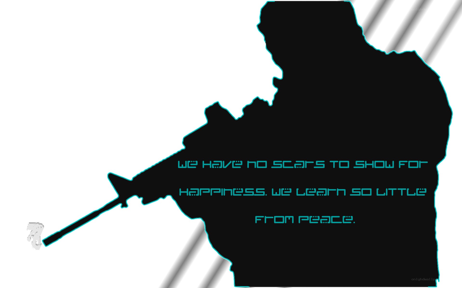 Silhouette with quote about peace