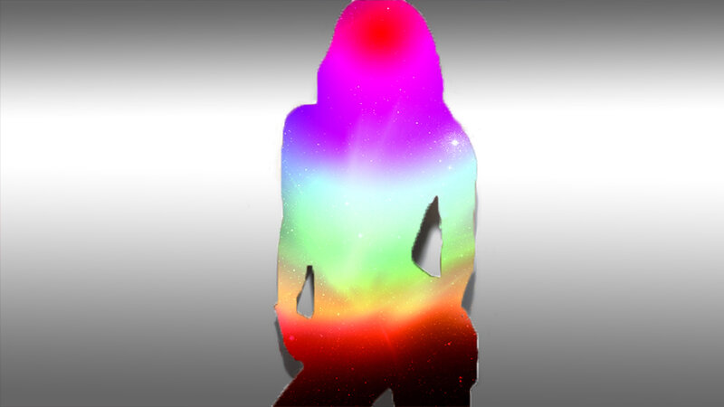 Silhouette with Rainbow Colors
